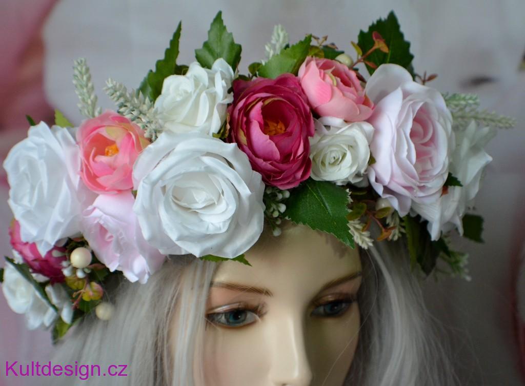 Květinová parta věnec do vlasů
