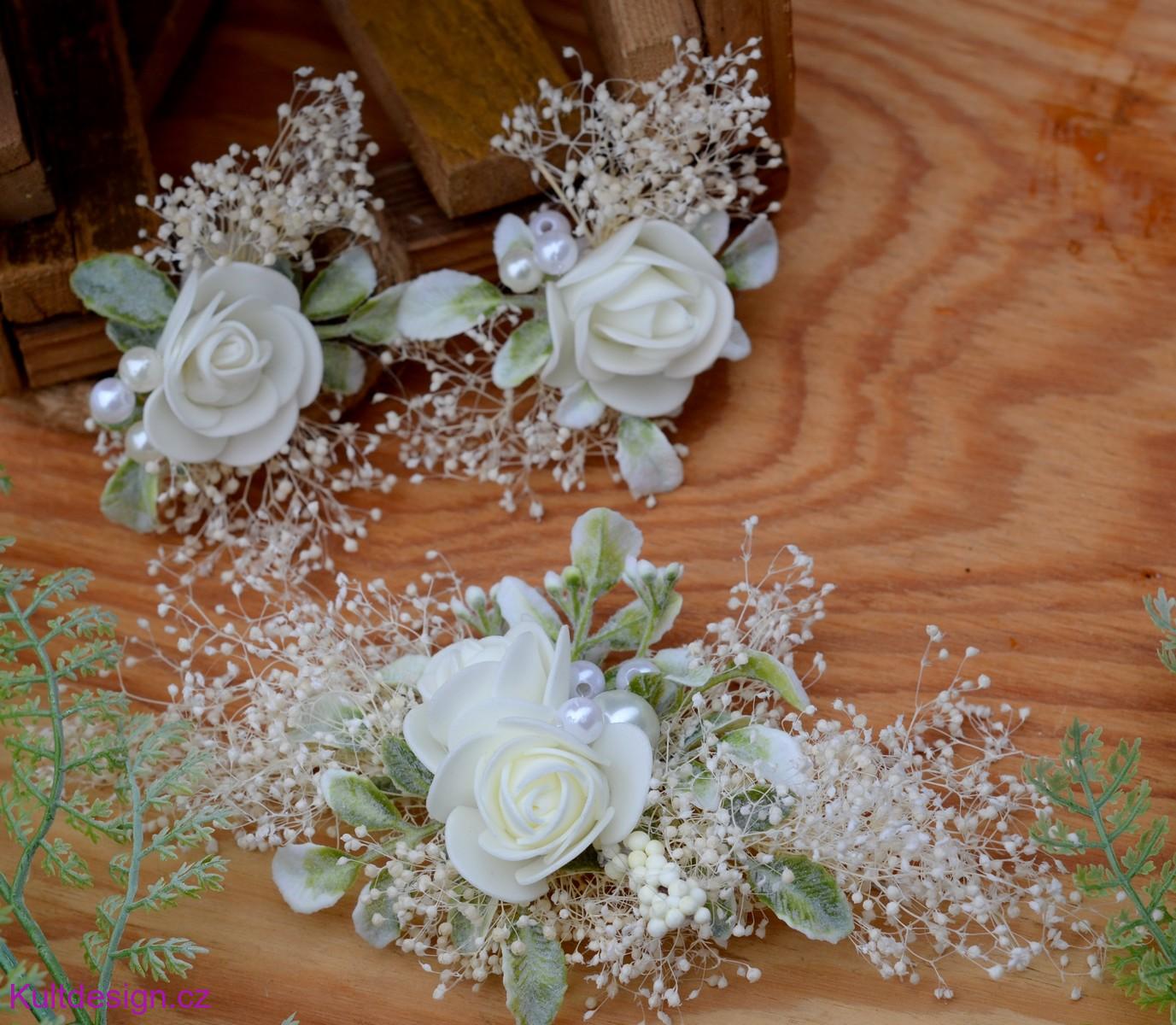 Sada květinových spon do vlasů gypsophila