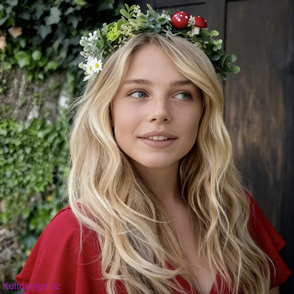 Květinová čelenka muchomůrky