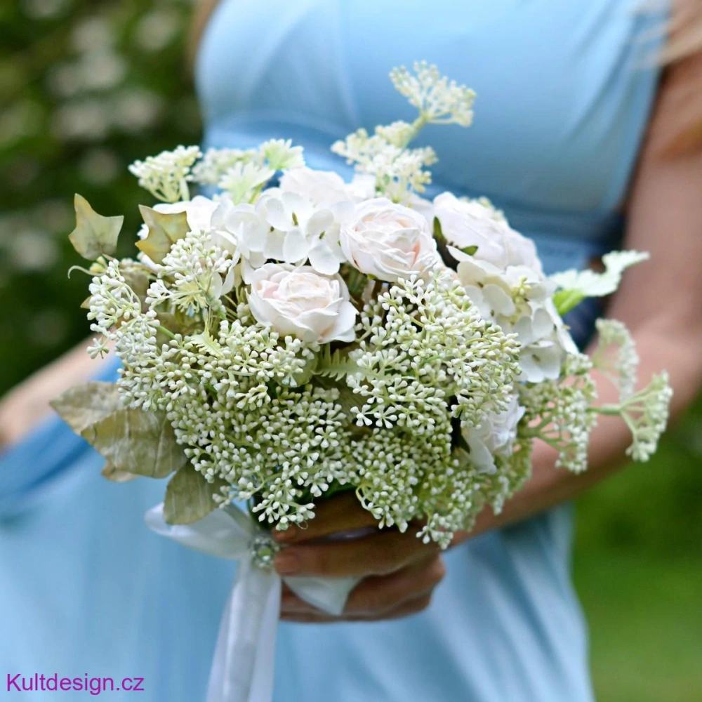 Něžná svatební kytice Adrianna a korsáž