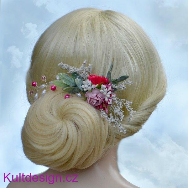 Svatební kytice Jarkara , korsáž a spona do vlasů