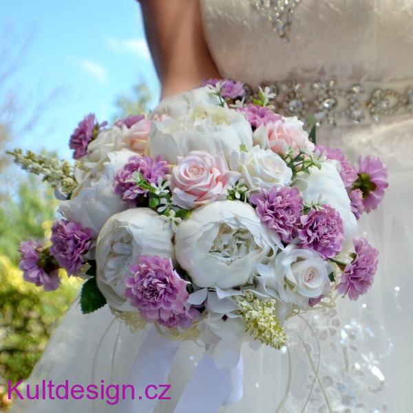 Svatební kytice Rita, korsáž a spona do vlasů