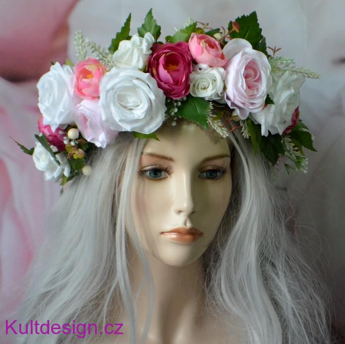 Květinová parta věnec do vlasů