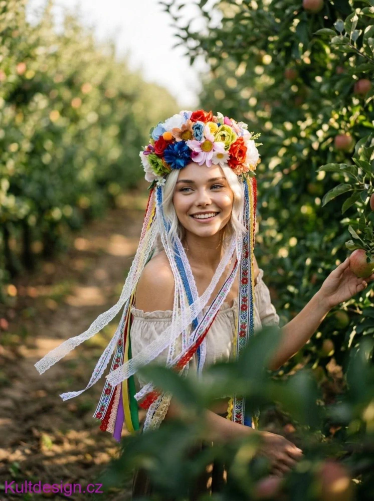 Květinová parta věneček folklorní