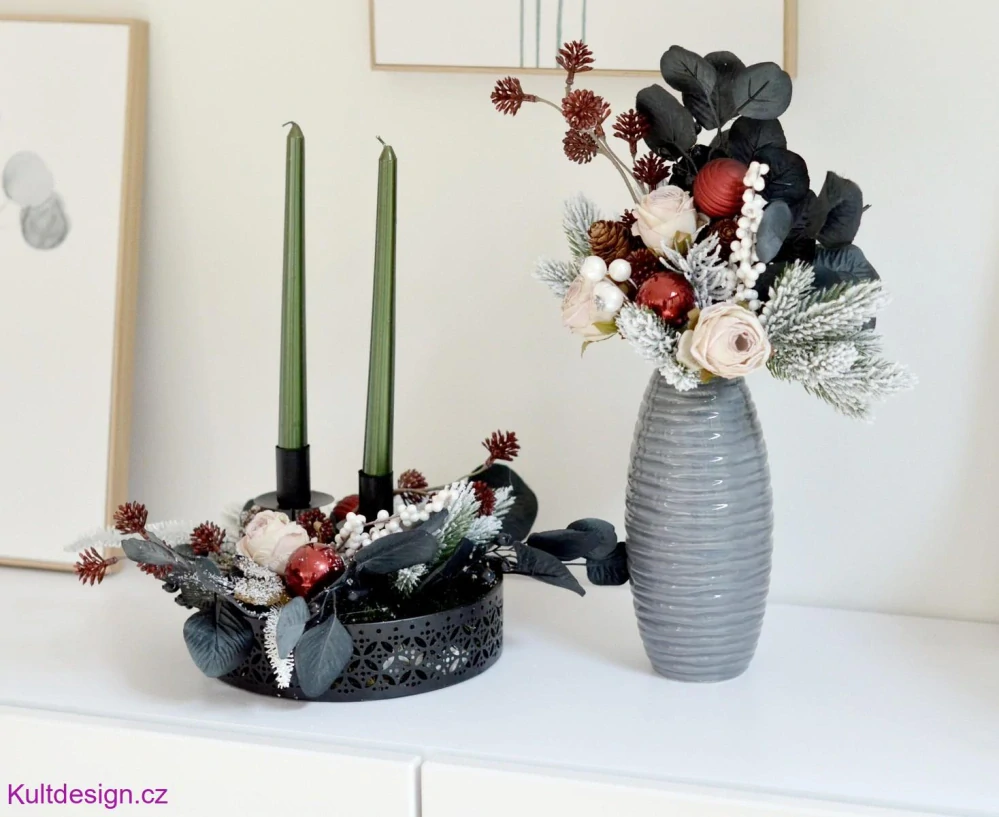 Vánoční svícen na 2 svíčky
