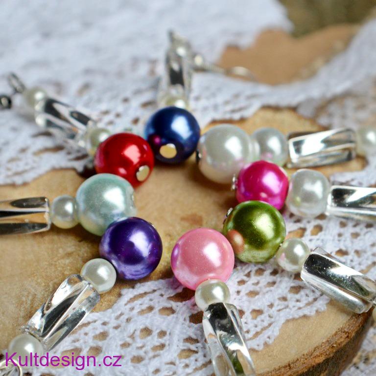 Svatební perličkové náušnice modré