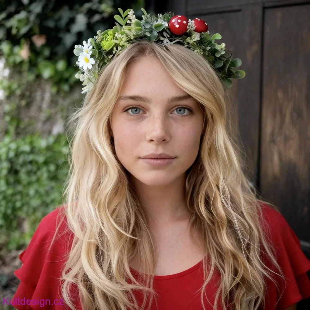 Květinová čelenka muchomůrky