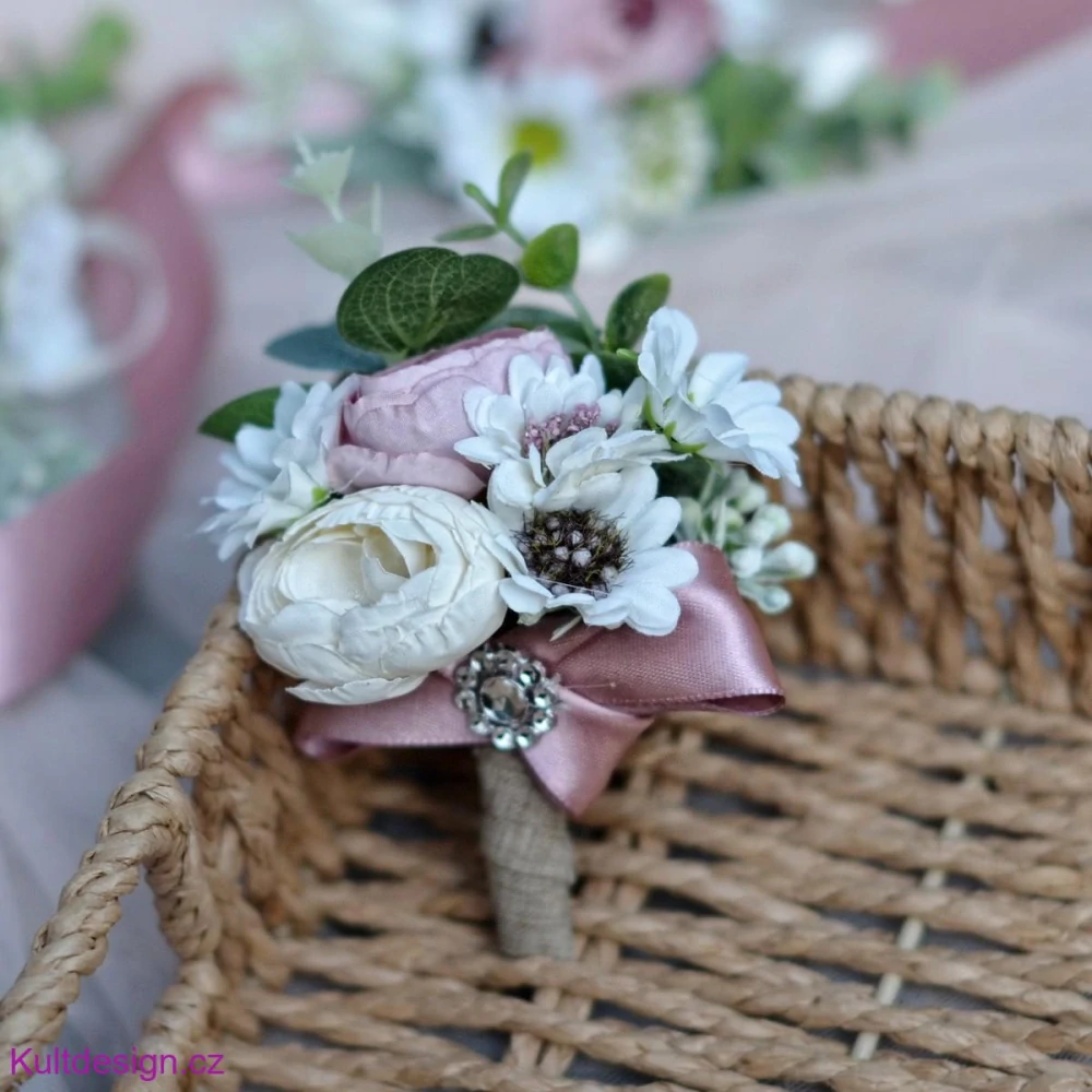 Svatební kytice starorůžová Kelly boho