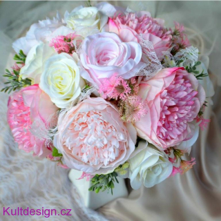 Svatební kytice Peony a korsáž 