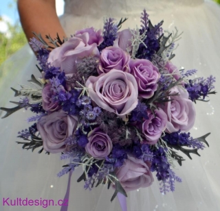 Svatební kytice Lilac a korsáž