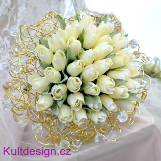 Svatební kytice Tulipány a korsáž