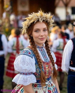 Folklorní věneček z obilí