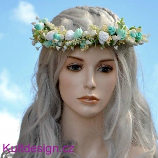 Květinový věneček tiffany blue