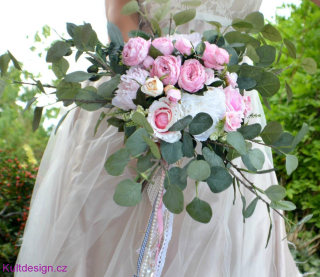 Svatební kytice Boho Aida a korsáž