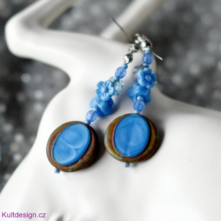 Visací náušnice modré