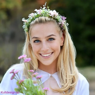 Květinová čelenka růžová