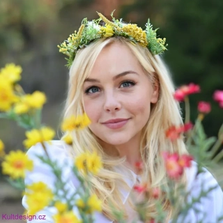 Květinová čelenka žlutá