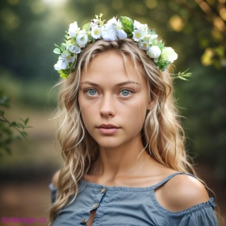 Květinová čelenka bílá