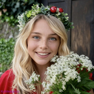 Květinová čelenka muchomůrky