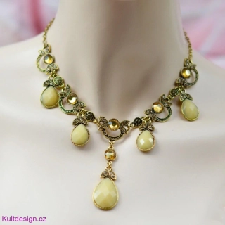 Náhrdelník s přívěsky baroko styl vanilka