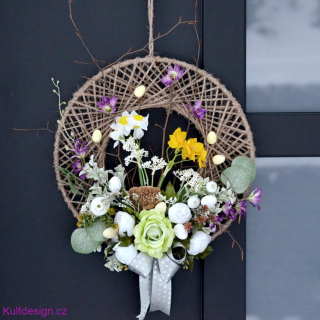 Velikonoční věnec ve stylu hygge 38cm