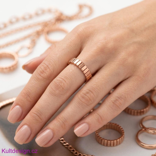 Prsten z miyuki korálků rose gold