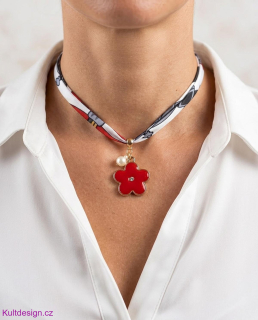 Choker náhrdelník s kytičkou