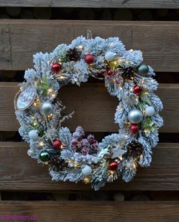 Vánoční svítící věnec 37 cm